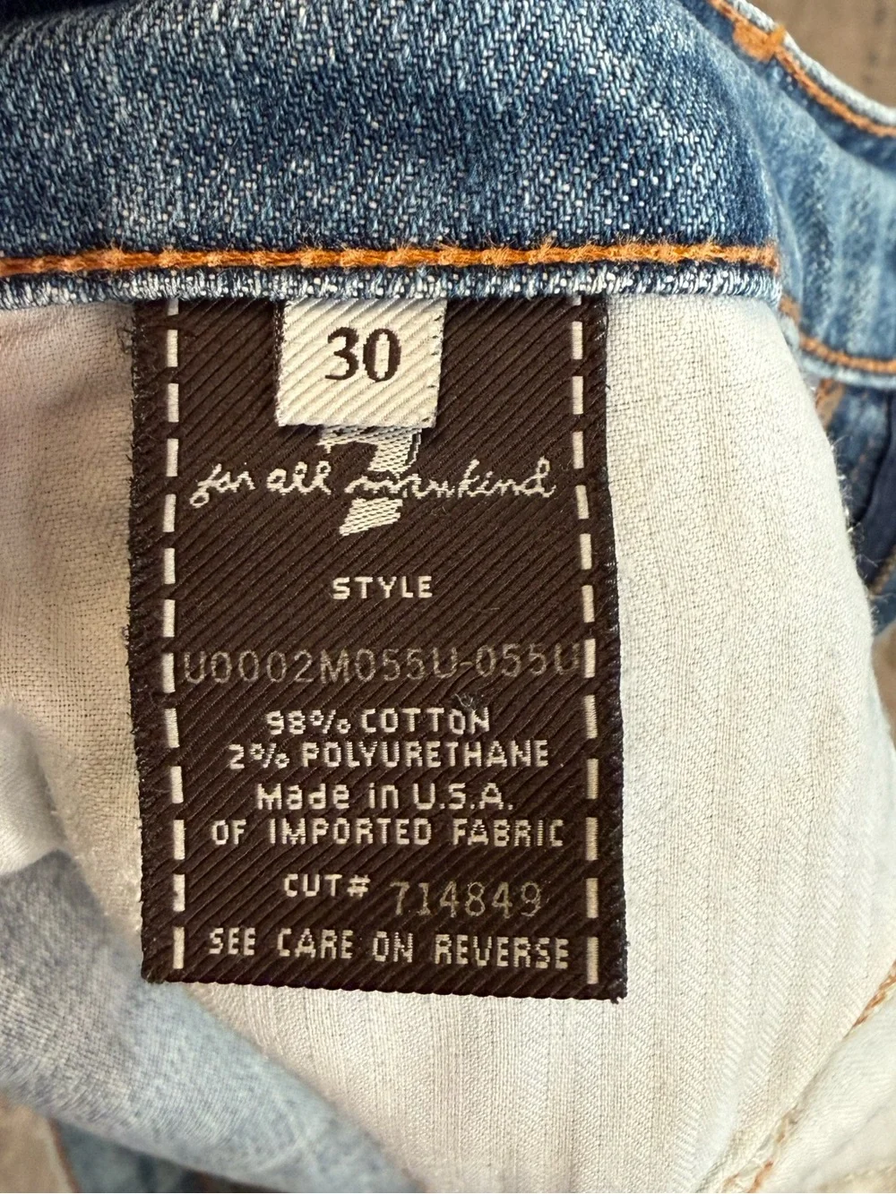 7 For All Mankind Bootcut Jeans Light Wash Stretch Denim Y2K